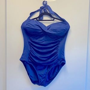 Blue halter top swimsuit size 16W